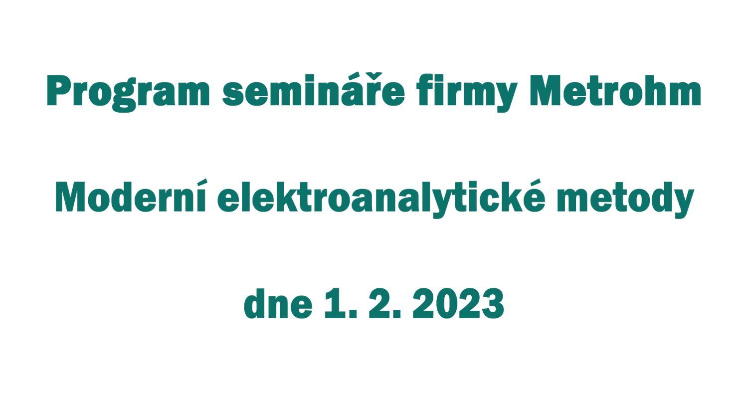 Vyhlášení 12. ročníku soutěže Cena Metrohm 2023